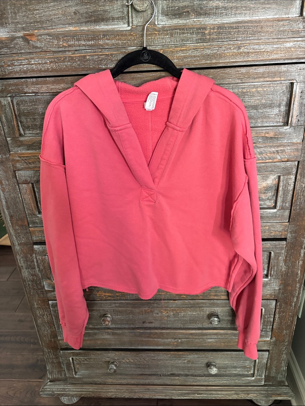 Yogalicious Rose Pink V-Neck Hooded Pullover